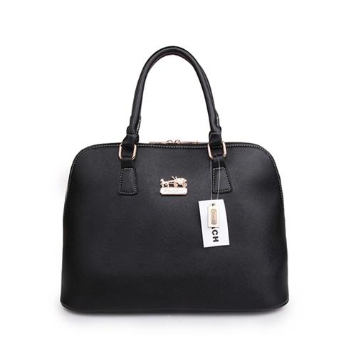 Coach City In Logo Large Black Satchels BLB - Click Image to Close